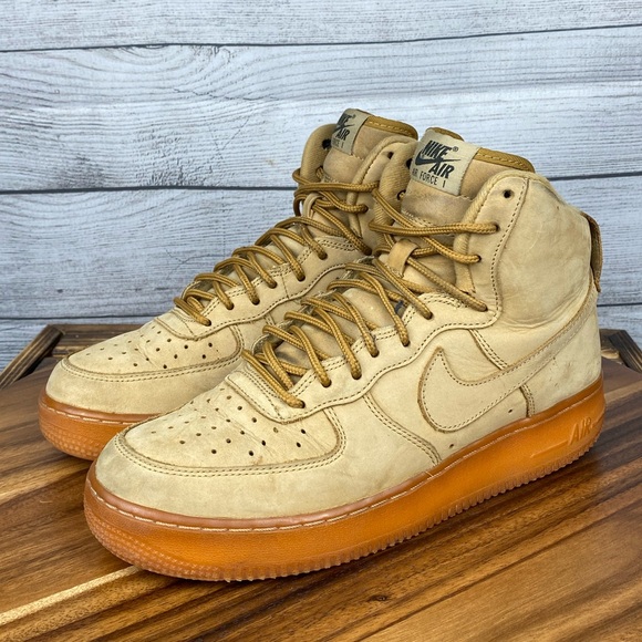 Nike Air Force 1 High 07 LV8 Flax Wheat Gum Sneaker 882096-200 Men’s Shoe Size 8 - Picture 2 of 12